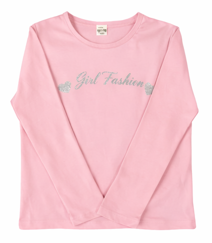 Printed Girl's Long Sleeve Crew Neck T-Shirt